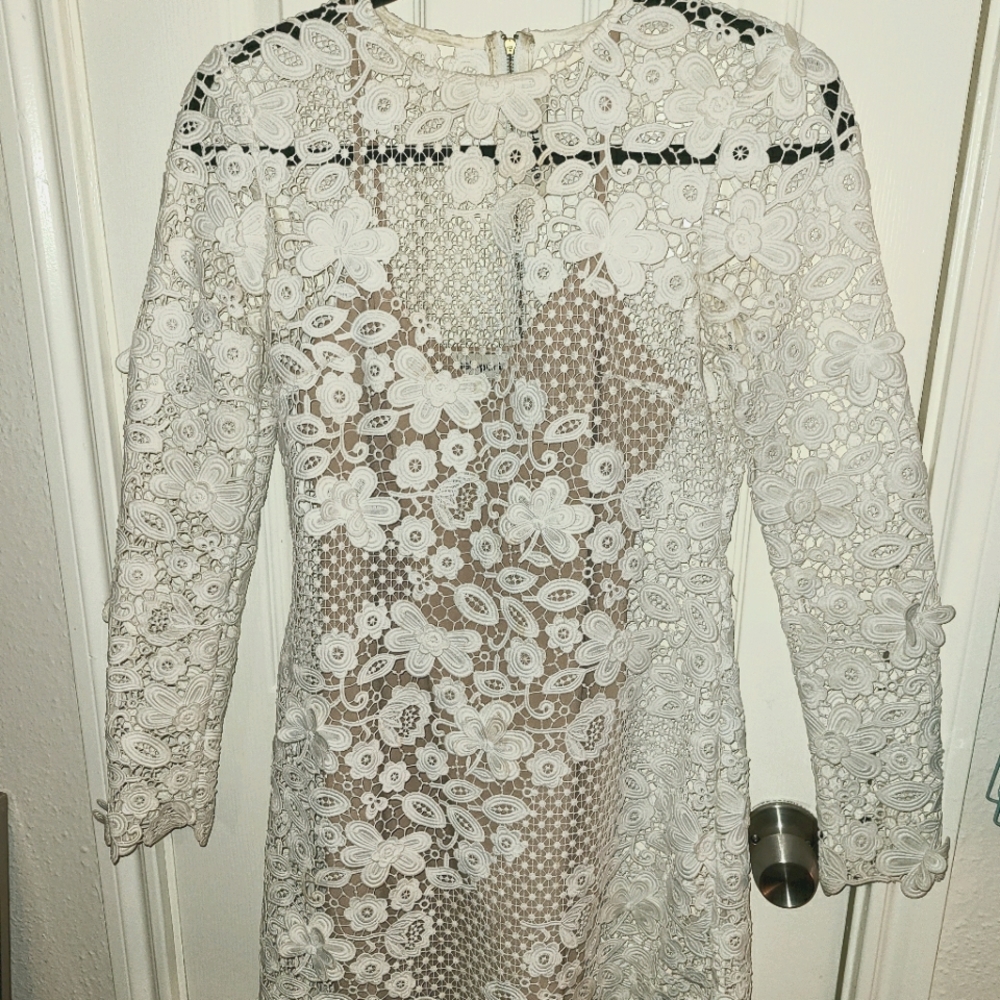*Gorgeous White Lace Self-Portrait Dress Sz2*